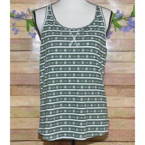 NWT Calvin Klein Racerback Tank Top Pajama Sleep Shirt Green Logo Print Size L
